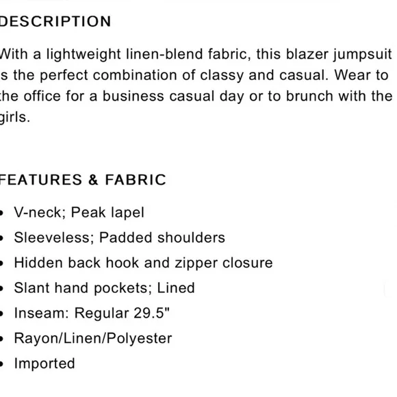 Express Linen-Blend Wide Leg Blazer Jumpsuit - Picture 6 of 11